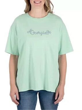State of Mine Women's Georgia Crewneck Short Sleeve T-Shirt Mint Green Sz XXL